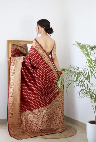 Wedding Wear Litchi Silk Banarasi Saree  Banarasi Saree Wholesale