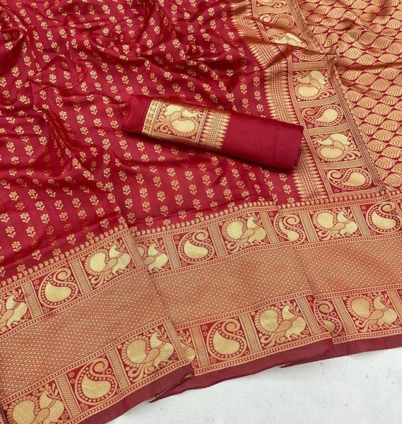 Wedding Wear Litchi Silk Banarasi Saree  Banarasi Saree Wholesale