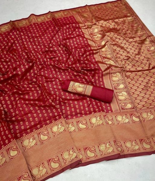 Wedding Wear Litchi Silk Banarasi Saree  Banarasi Saree Wholesale