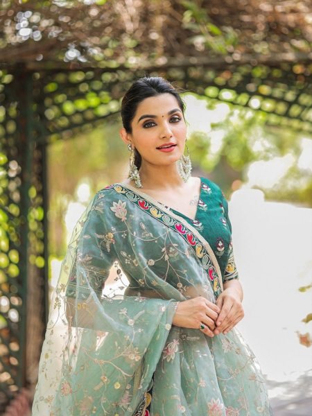 Wedding Wear Organza Embroidery Lace Broder Work Lehenga Choli Designer Lehenga Choli