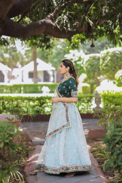 Wedding Wear Organza Embroidery Lace Broder Work Lehenga Choli Designer Lehenga Choli