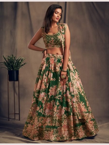 Wedding Wear Organza Lehenga Choli With Sequence Work  Designer Lehenga Choli