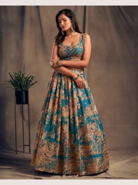 Wedding Wear Organza Lehenga Choli With Sequence Work  Designer Lehenga Choli