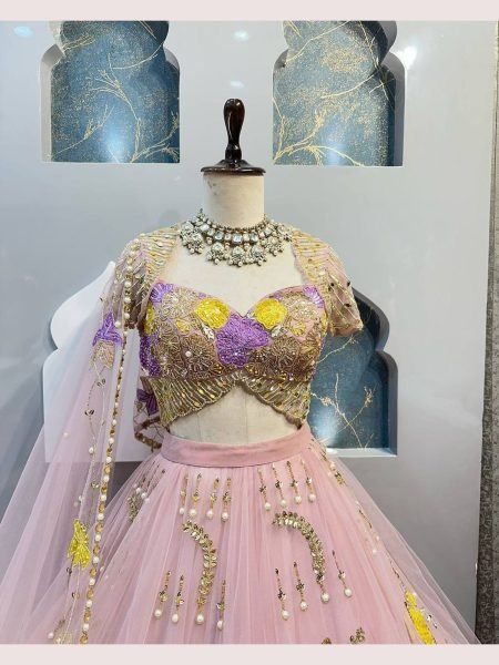 Wedding Wear Tabby Silk Embroidery Work Lehenga Choli  Designer Lehenga Choli