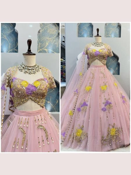 Wedding Wear Tabby Silk Embroidery Work Lehenga Choli  Designer Lehenga Choli