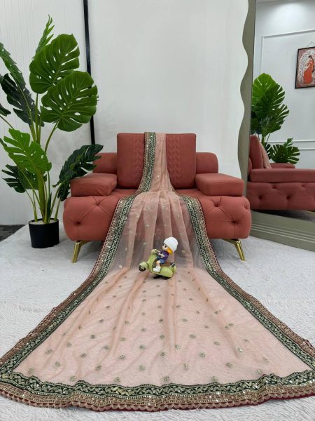 Wedding Wear Twil Net Saree With  Sequnce work Designer Wedding Sarees Wholesale