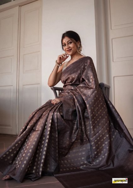 Weddings to Poojas, This Brown Banarasi Silk Saree Brings Pure Traditional Charm Banarasi Saree Wholesale