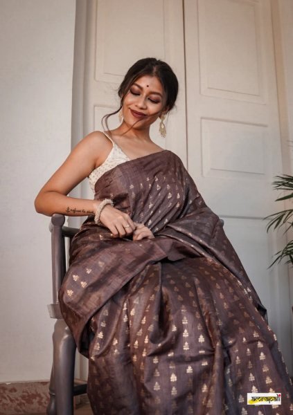 Weddings to Poojas, This Brown Banarasi Silk Saree Brings Pure Traditional Charm Banarasi Saree Wholesale