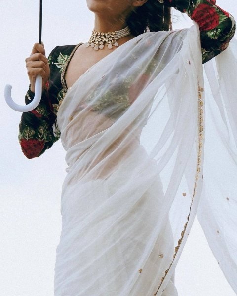White Color Faux Georgette Sequence Saree And Heavy Lace Work Georgette Sarees Wholesale