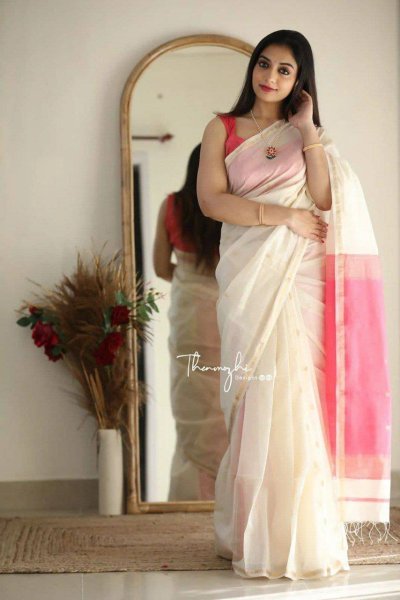 White Color Soft Lilan Saree Linen Sarees Wholesale