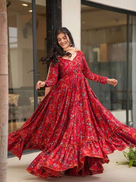 Wholesale Collection Beautiful Heavy Rayon Anarakali Gown 