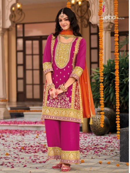 Wholesale Designer Salwar Suit in Surat Eba Lifestyle Embroidered Chinon Partywear