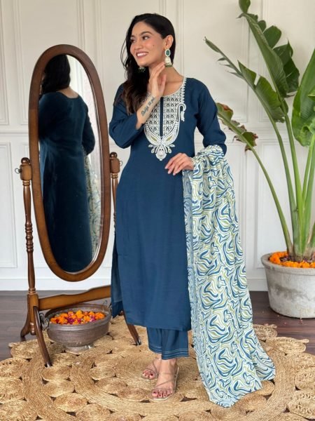 Wholesale Festival special Slub Cotton kurti With Bottom And Dupatta 3 Piece Kurti Set