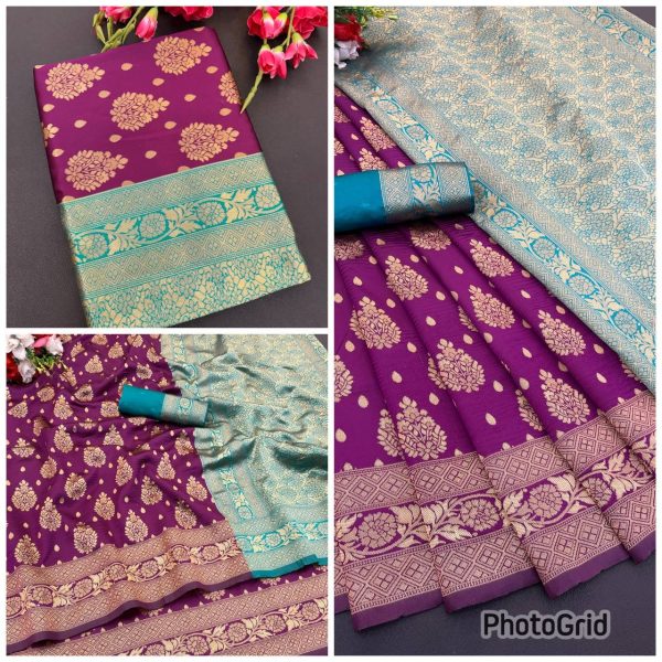 Wholesale Offer: Lichi Silk Banarasi Sarees for Weddings 2025 South Indian Saree 