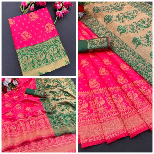 Wholesale Offer: Lichi Silk Banarasi Sarees for Weddings 2025 South Indian Saree 