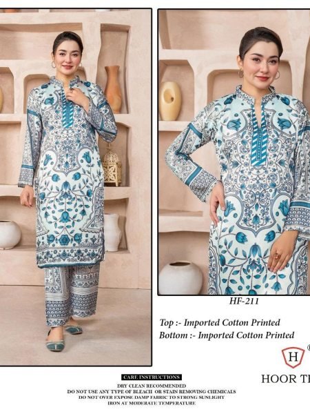 Wholesale Pakistani Cotton Co Ord Sets Printed Top Bottom HOOR TEX HF Series Salwar Kameez