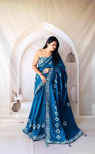 Wholesale Printed Saree for Resellers Best Price Cotton Saree with Latkan Finish Printed Cotton Sarees Wholesale