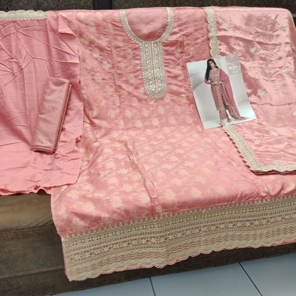 Wholesale Pure Viscose Jacquard Silk Cording Sequence Work Designer Outfit With Fast Delivery Pakistani Suits Wholesale