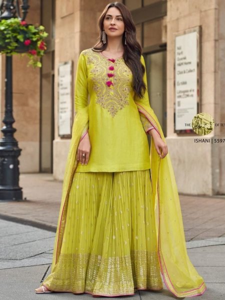 Wholesale Rate Fully Stitched Fox Georgette with  Sequence Embroidery Palazzo Suits  Ready To Wear Collection
