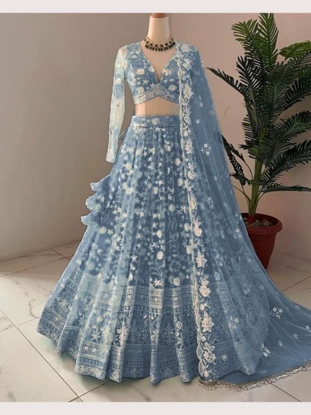 Wholesale Rate Net With Chain Design Work Lehenga Choli Collection  Designer Lehenga Choli