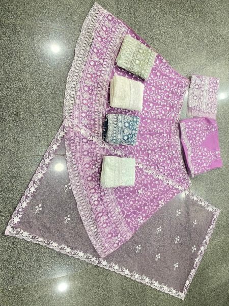 Wholesale Rate Net With Chain Design Work Lehenga Choli Collection  Designer Lehenga Choli