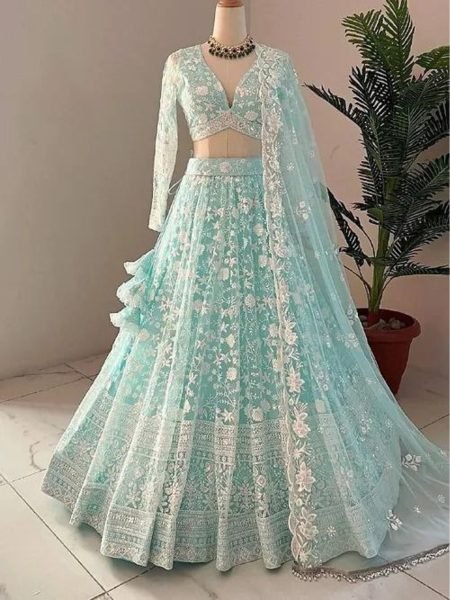 Wholesale Rate Net With Chain Design Work Lehenga Choli Collection  Designer Lehenga Choli