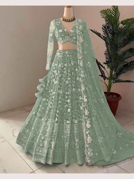Wholesale Rate Net With Chain Design Work Lehenga Choli Collection  Designer Lehenga Choli