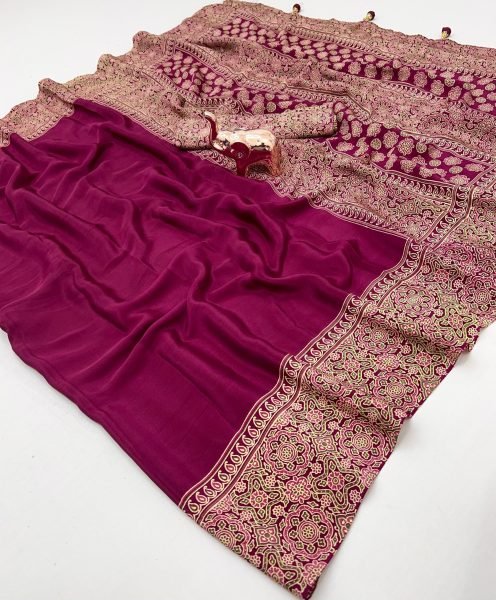 Wholesale Satin Saree Bold Ajrak Print   Luxe Tassel Pallu Budget Friendly Printed Cotton Sarees Wholesale
