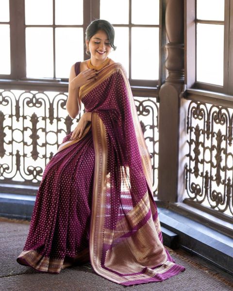 Women Banarasi Soft Silk Saree with Contrast Border Banarasi Saree Wholesale