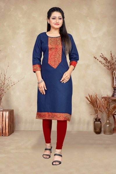 Women Beautiful Cotton Stylish Straight Kurti Cotton Kurtis Wholesale