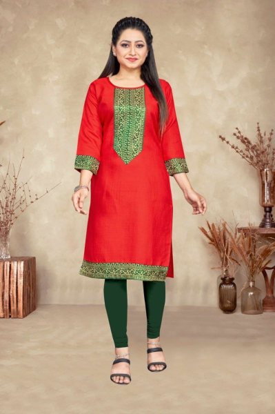 Women Beautiful Cotton Stylish Straight Kurti Cotton Kurtis Wholesale