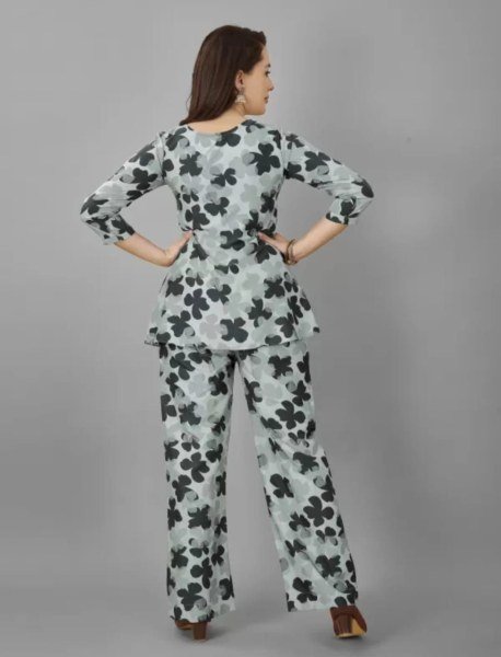 Women Blend Crop Top Pant Set Kurti With Bottom Wholesale
