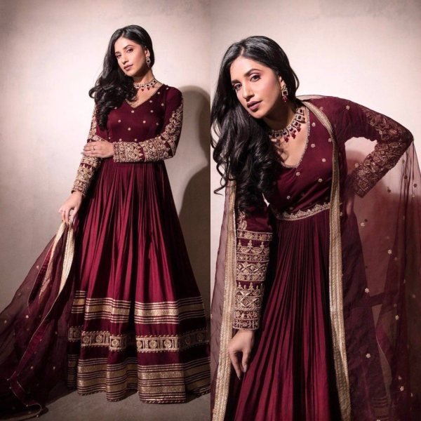 Women Chinon Embroidery Work Gown With Dupatta  Ready To Wear Collection