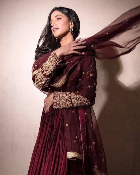 Women Chinon Embroidery Work Gown With Dupatta  Ready To Wear Collection