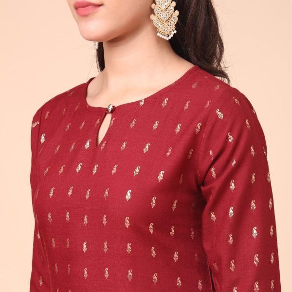 Women Cotton Blend Kurti Plazzo Set  Kurti With Bottom Wholesale