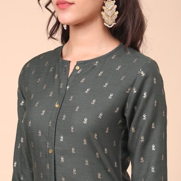 Women Cotton Blend Kurti Plazzo Set  Kurti With Bottom Wholesale