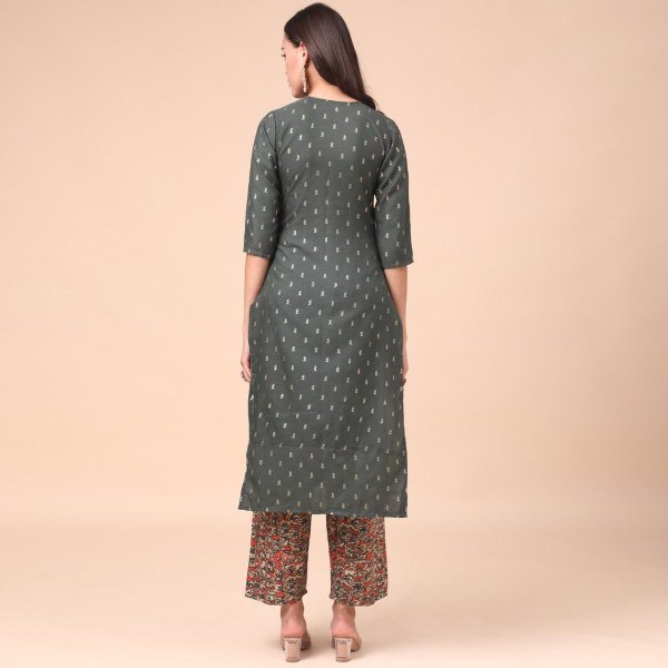 Women Cotton Blend Kurti Plazzo Set  Kurti With Bottom Wholesale