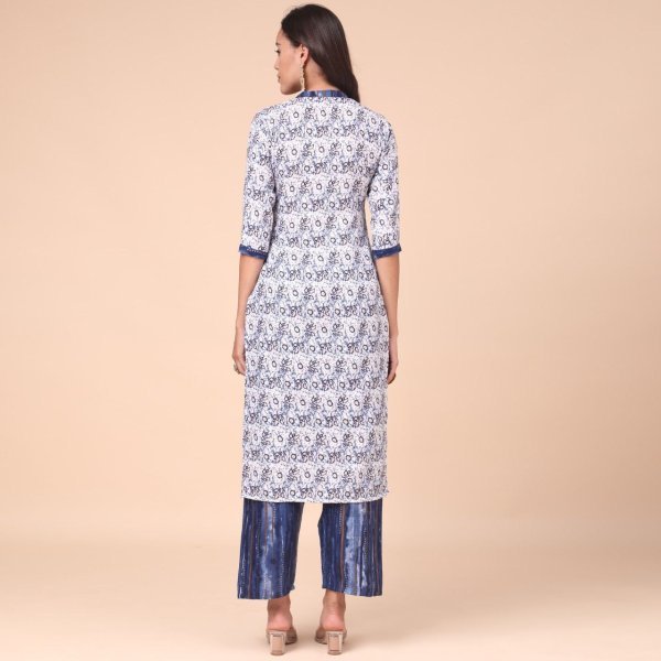 Women Cotton Blend Kurti Plazzo Set  Kurti With Bottom Wholesale