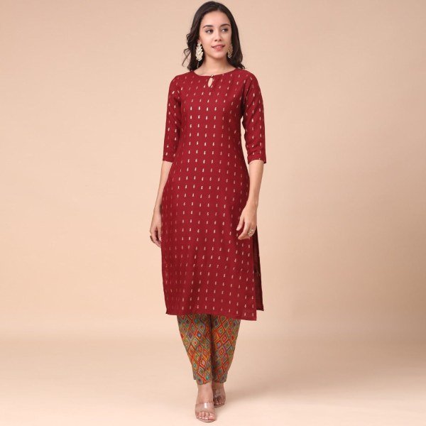 Women Cotton Blend Kurti Plazzo Set  Kurti With Bottom Wholesale
