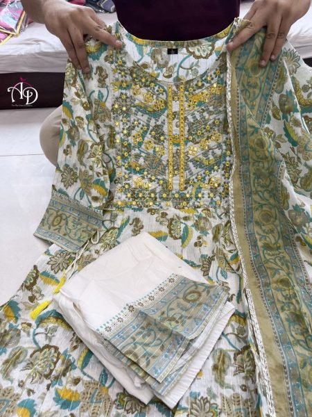 Women Cotton Printed Kurta and Pant Set With Dupatta  3 Piece Kurti Set