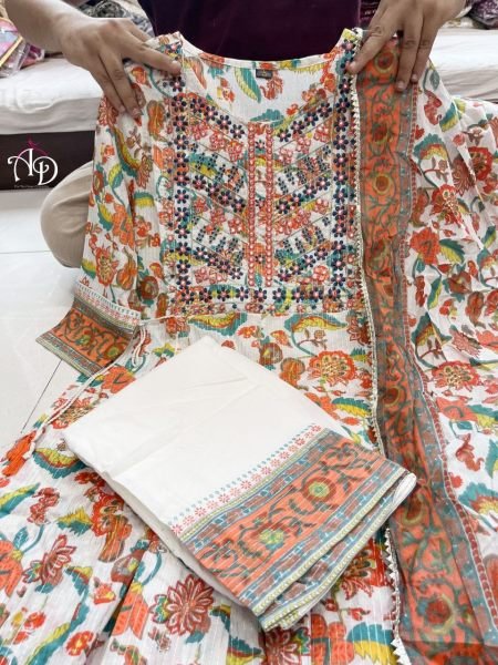 Women Cotton Printed Kurta and Pant Set With Dupatta  3 Piece Kurti Set