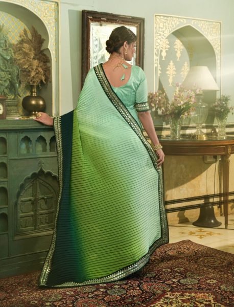 Women Cruch Work chinon Saree  Designer Wedding Sarees Wholesale