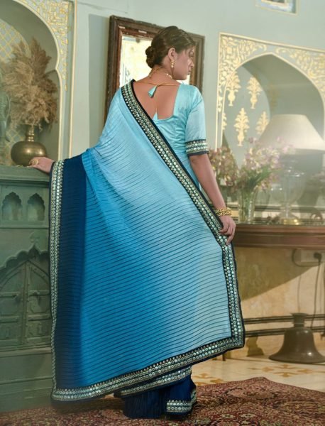 Women Cruch Work chinon Saree  Designer Wedding Sarees Wholesale