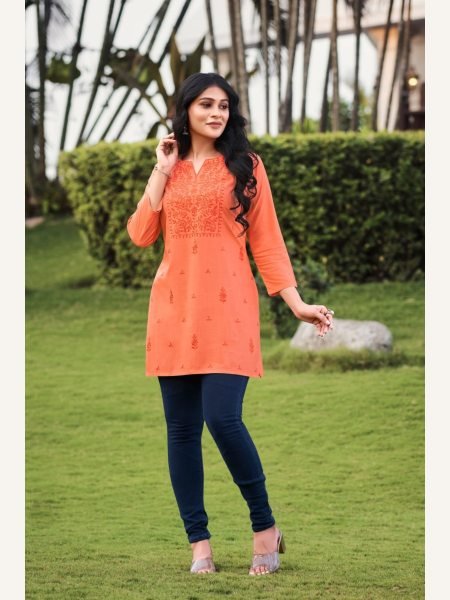 Women Fancy Heavy Reyon Short Tops Full Set Kurti