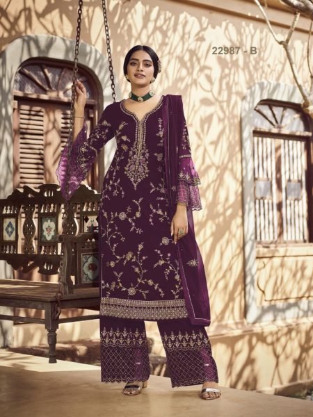 Women Georgette with Embroidery Sequence work Plazzo Suits  Designer Plazzo Salwar Suits Wholesale