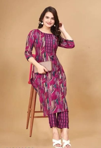 Women Kurta and Plazo  Set Cotton Blend For Casual Wear Kurti With Bottom Wholesale