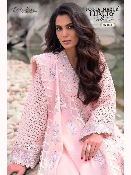 Women Lawn Embroidered Chikanakari Work Suits  Embroidery Suits Wholesale