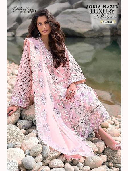 Women Lawn Embroidered Chikanakari Work Suits  Embroidery Suits Wholesale