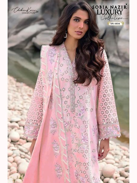 Women Lawn Embroidered Chikanakari Work Suits  Embroidery Suits Wholesale