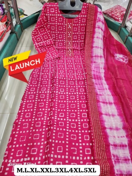 Women Muslin Rayon Kurti Dupatta Set Kurti With Dupatta Wholesale